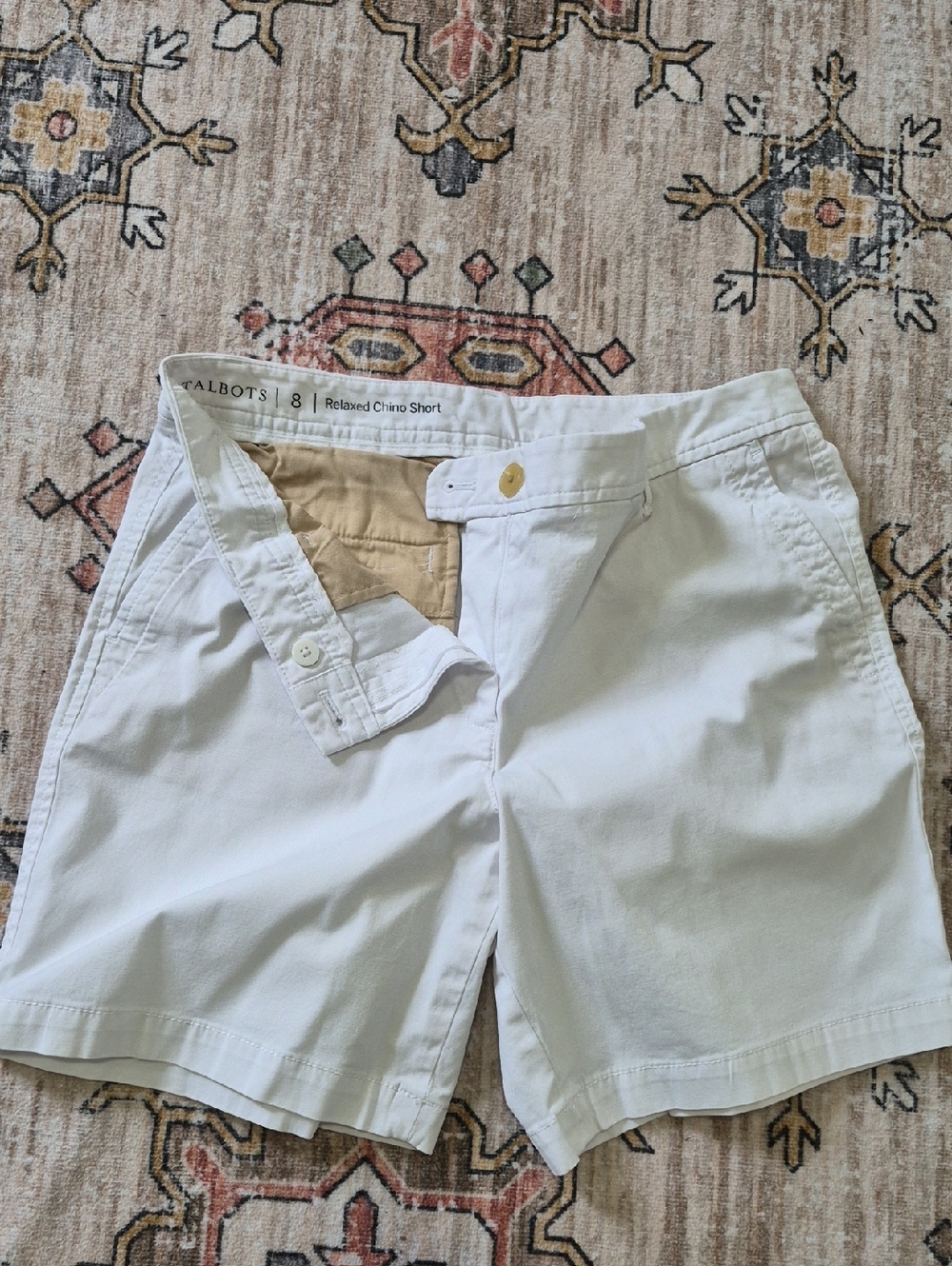 Talbots White Relaxed Chino Bermuda Shorts